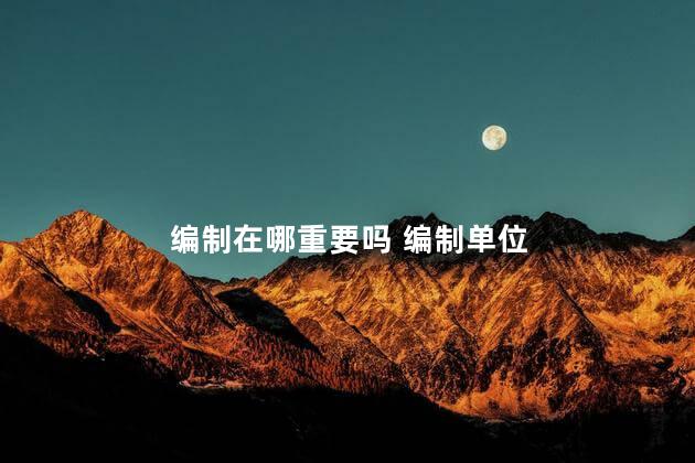 编制在哪重要吗 编制单位